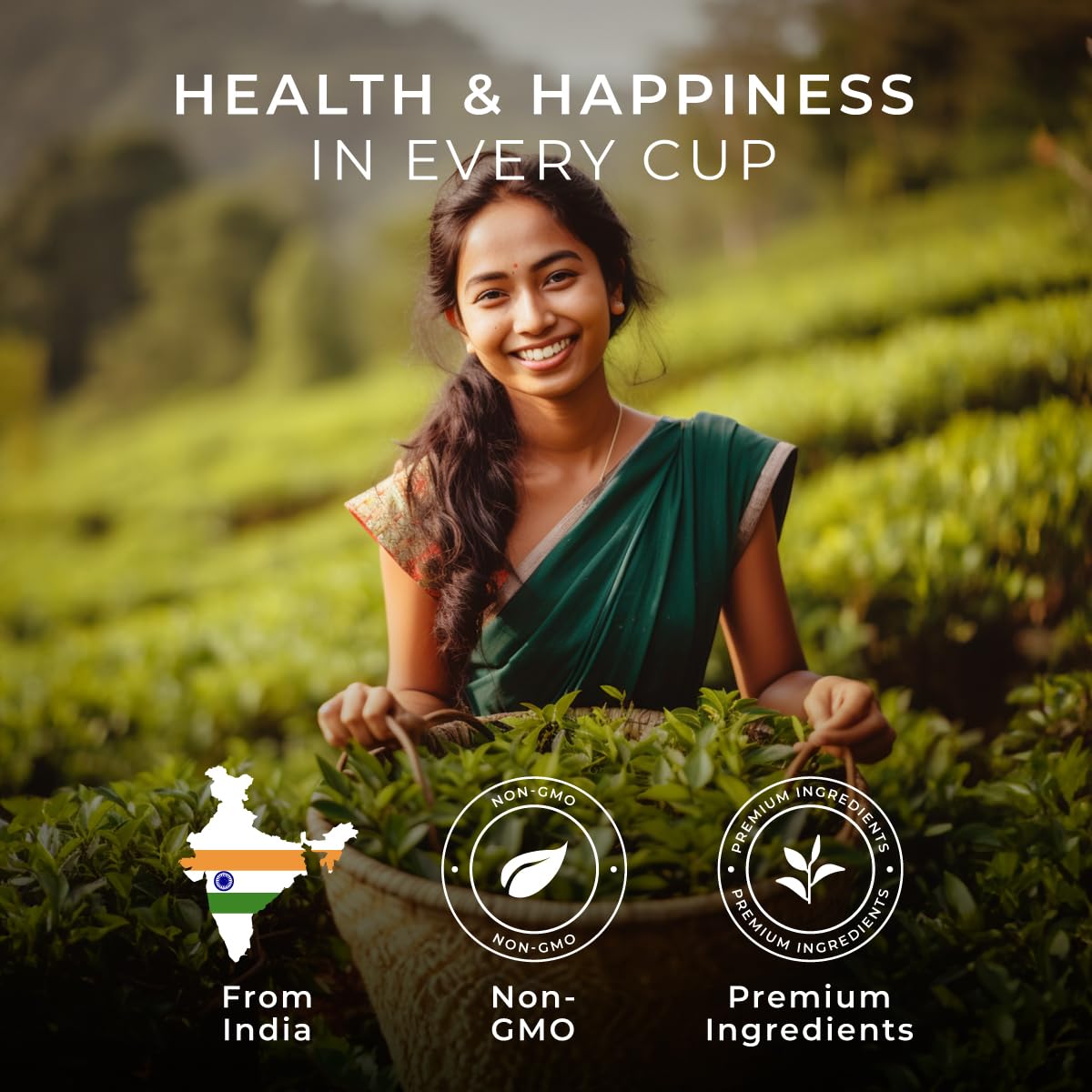 Gya Tea Co Kurkuma-Ingwer-Kräuter-Hülse (16 ct) – Entkoffeiniertes Wellness für Körperkomfort & Verdauungsgesundheit