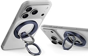 ESR for MagSafe Ring Holder, 360 Rotating Dual-Ring Magnetic Phone Grip, Alloy MagSafe Phone Stand for iPhone Air/17e/17/16/15, Samsung S26/S25 Series, Pixel 10, Blue Titanium, MagSafe Accessories