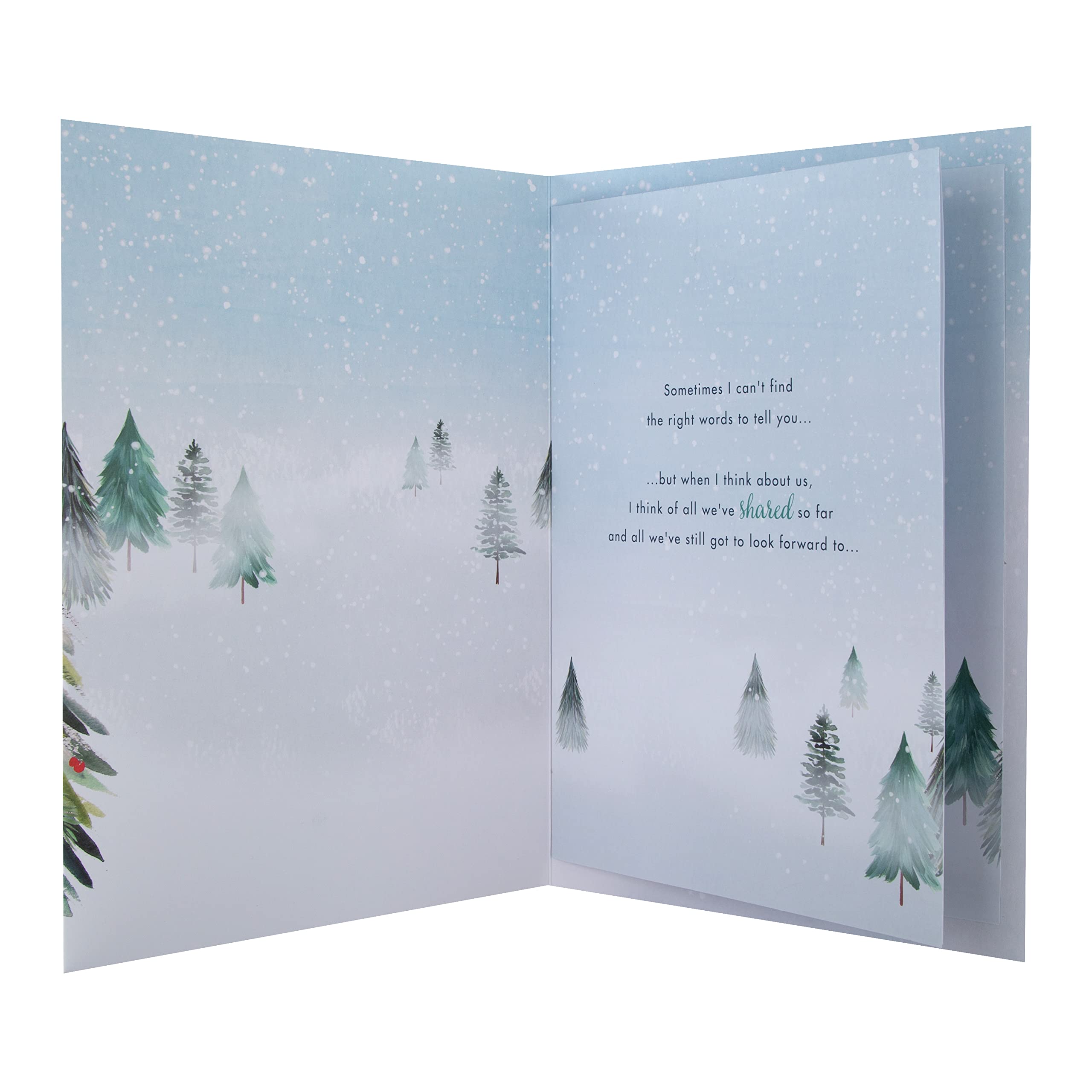 Hallmark Boxed Christmas Card for Fiancée, Classic Winter Scene with Tree Design, Boxed Winter Scene Tree Card Fiancee - Image 4