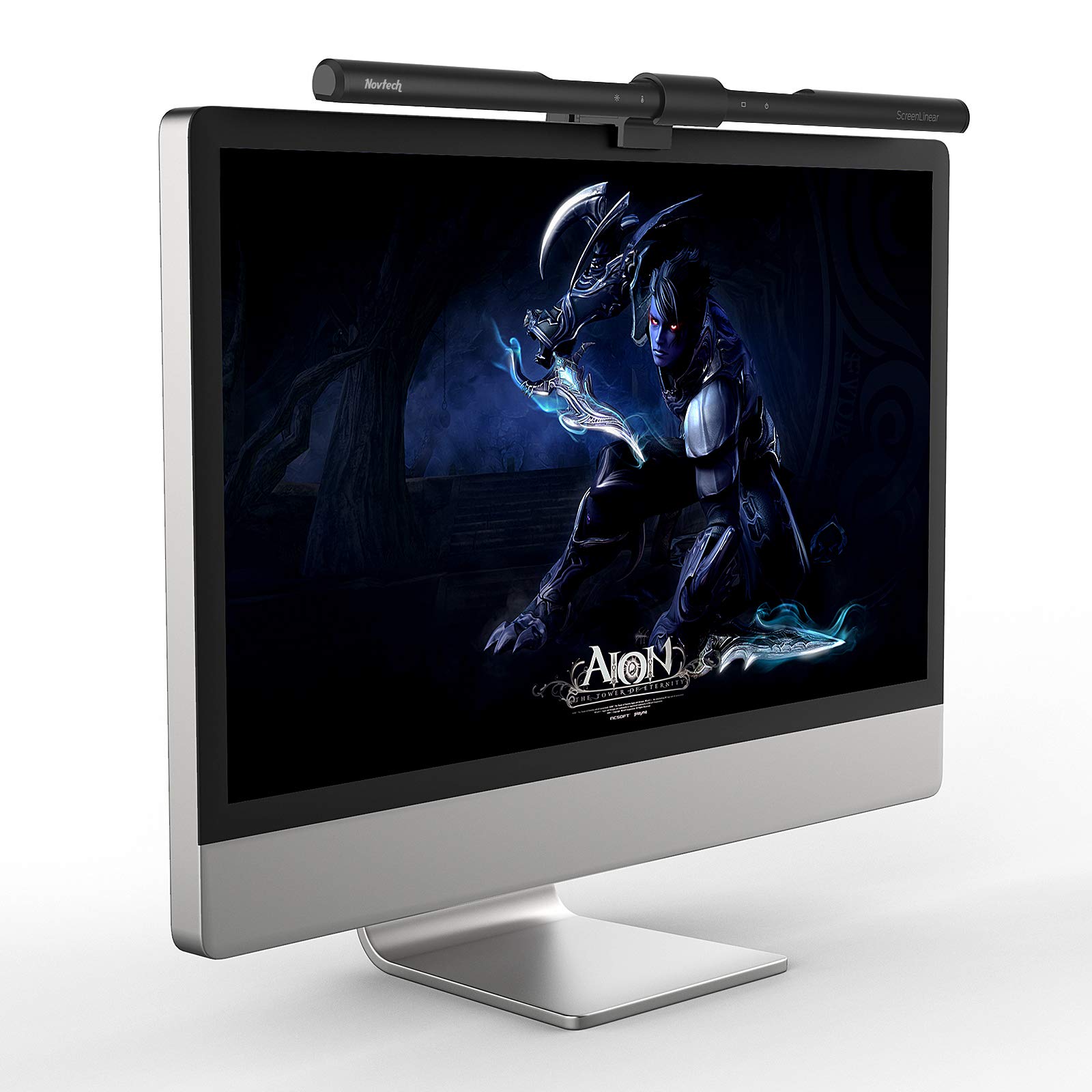 Computer Monitor Light Bar - Novtech Screen Light Monitor Bar Lamp for Eye Caring - e-Reading LED Task Lamp with Auto-Dimming and Stepless Hue Adjustment - USB Powered Home Office Lamp No Screen Glare