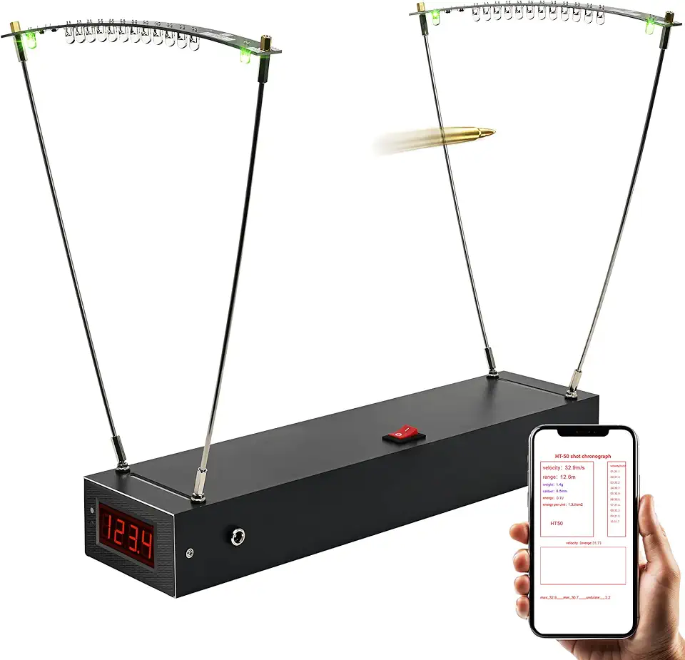 RQG Upgrade WiFi Chronograph, Precision Ballistic Chronograph for Rifle Shooting, Hunting Slingshot, Airsoft, Archery Bow, Paintball Acceleration Velocity Speed Chronograph, MPS/FPS &amp; Joules Readi