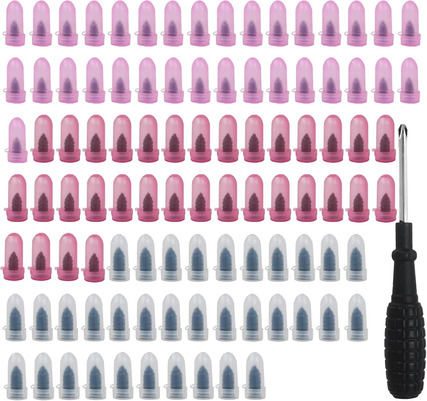 2026 NEW 101pcs Tire Repair Rubber Nail with Screwdriver, 3 Size Vacuum Tire Repair Kits Spiral Rubber Screws, Fast Self-Service Tool for Car, Truck, Motorcycle, Tractor Tire Puncture Repair