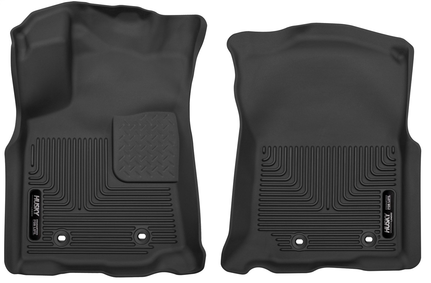 Husky Liners X-act Contour Floor Mats | Fits 2018 - 2023 Toyota Tacoma, Double & Access Cab w/Auto Trans | Front Row, 2-pc Black - 53751