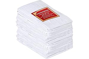 Utopia Kitchen Pack of 12 White Tea Towels