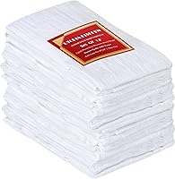 Utopia Kitchen 12 Pack White Flour Sack Towels 28x28 Inch - 100% Cotton Highly Absorbent Dish Cloths for Cleaning & Drying