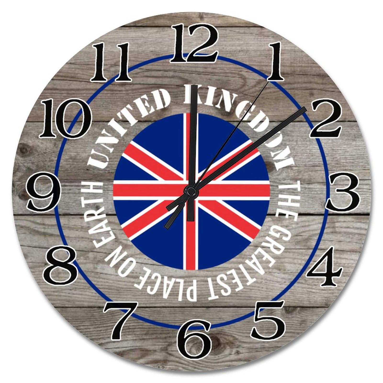 Horloge murale en bois cadeau de voyage Royaume-Uni pour passionnés de Londres
