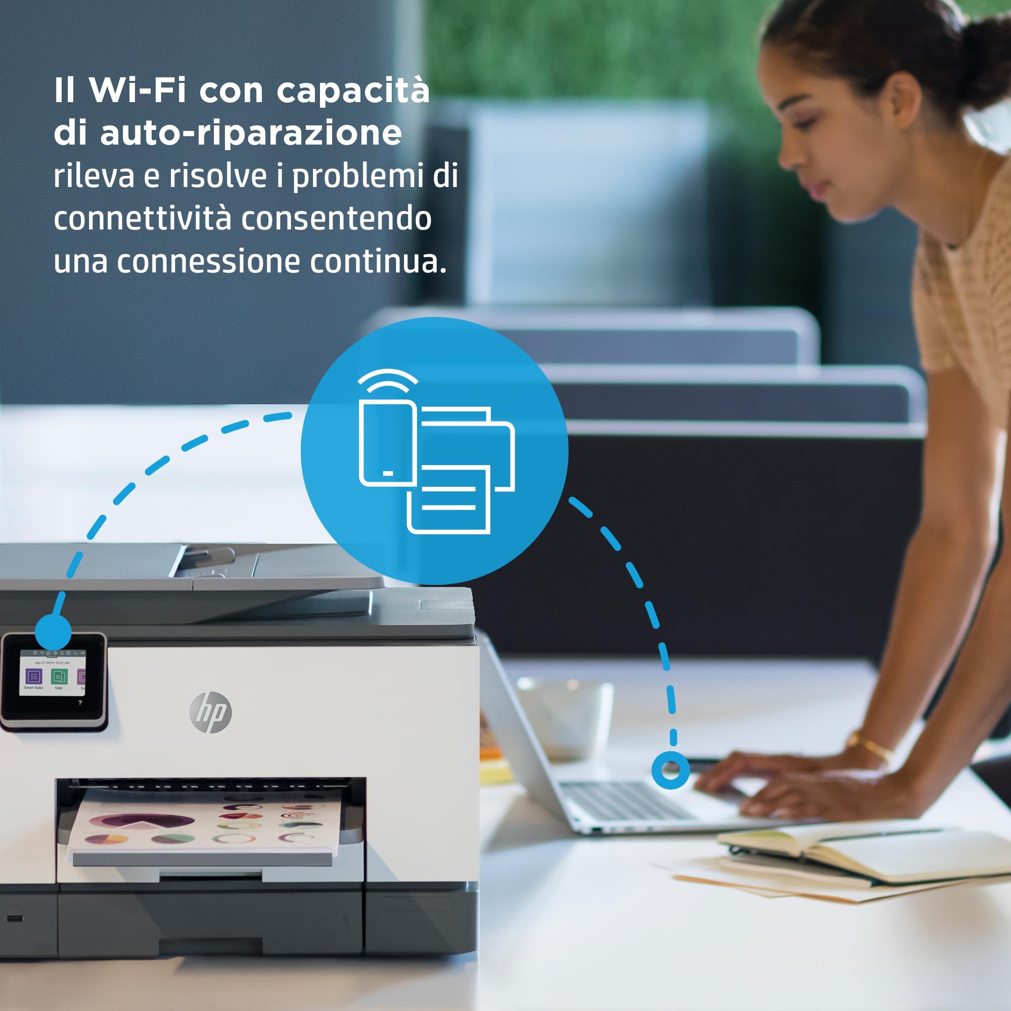 HP OfficeJet Pro 9022e 226Y0B, Stampante Multifunzione a Getto d'Inchiostro A4 a Colori, Fronte e Retro Automatico, 24 ppm, Wi-Fi, 6 Mesi di Inchiostro Instant Ink Inclusi, Nera