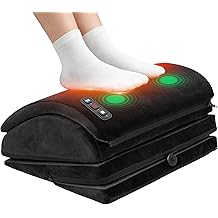 Heated Foot Rest for Under Desk with Vibration Massage, Memory Foam Desk Foot Stool with 4 Adjustable Heights, Ergonomic Foot Rest for Pain Relief, Non-Slip Office Footrest with 3 Heat Levels &amp; Timer