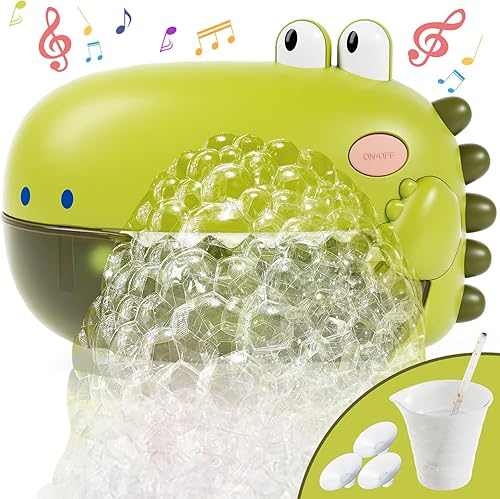 Lehoo Castle Juguetes de baño para bebés, máquina de burbujas de baño para niños, juguete automático de bañera para niños pequeños con 12 melodías,