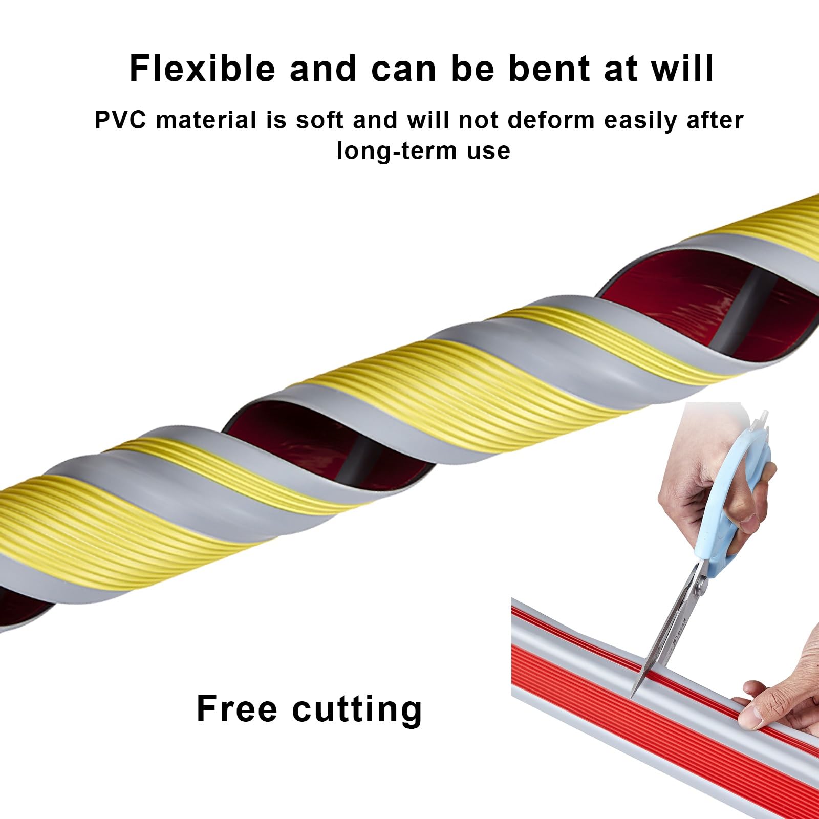 Borde de Escalera, Tira de Transición Antideslizante para Escalones, Tira de Protección de Borde de Seguridad Autoadhesiva de PVC en Forma de L, para Exteriores e Interiores, Hogar y Oficina(Yellow,10