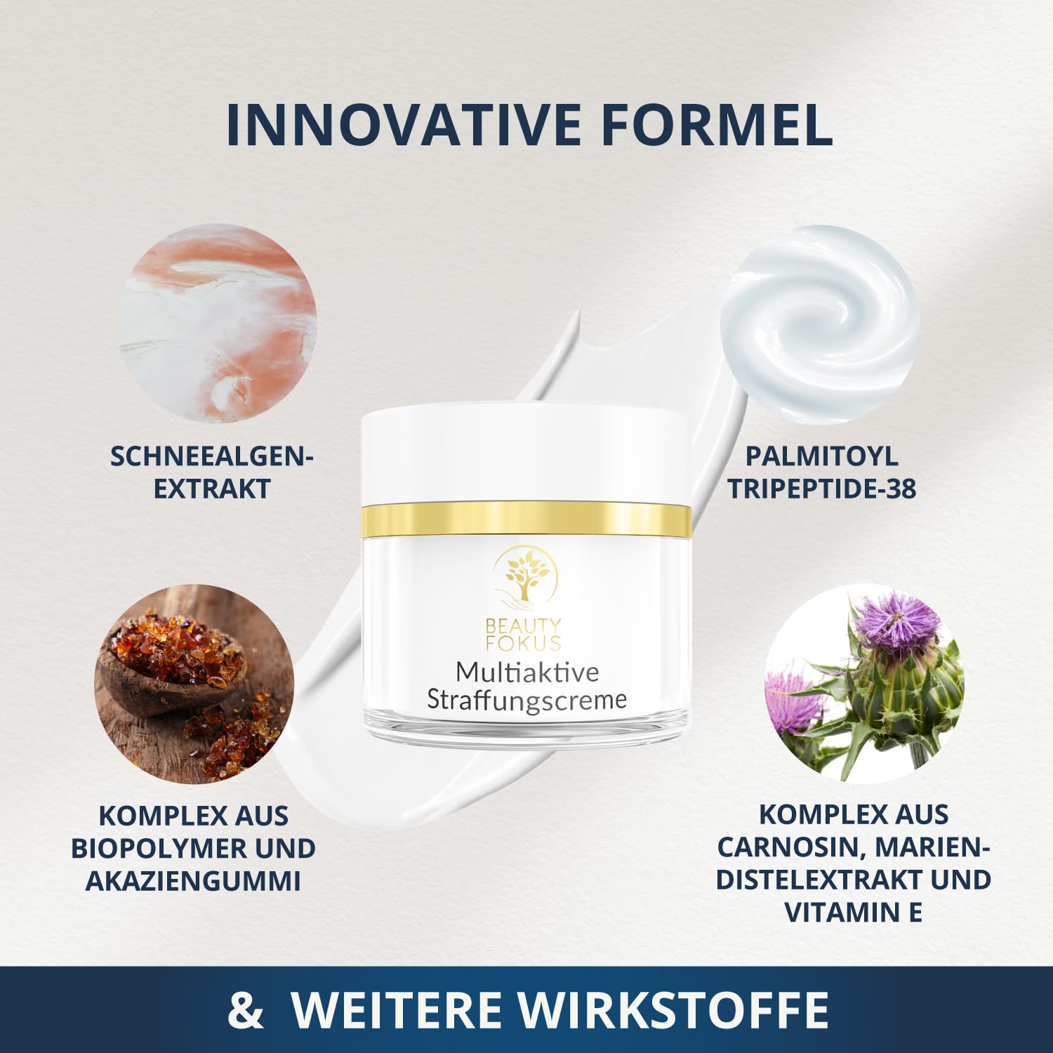 BeautyFokus Multiaktive Straffungscreme Anti Aging Schneealge Squalan 50 ml