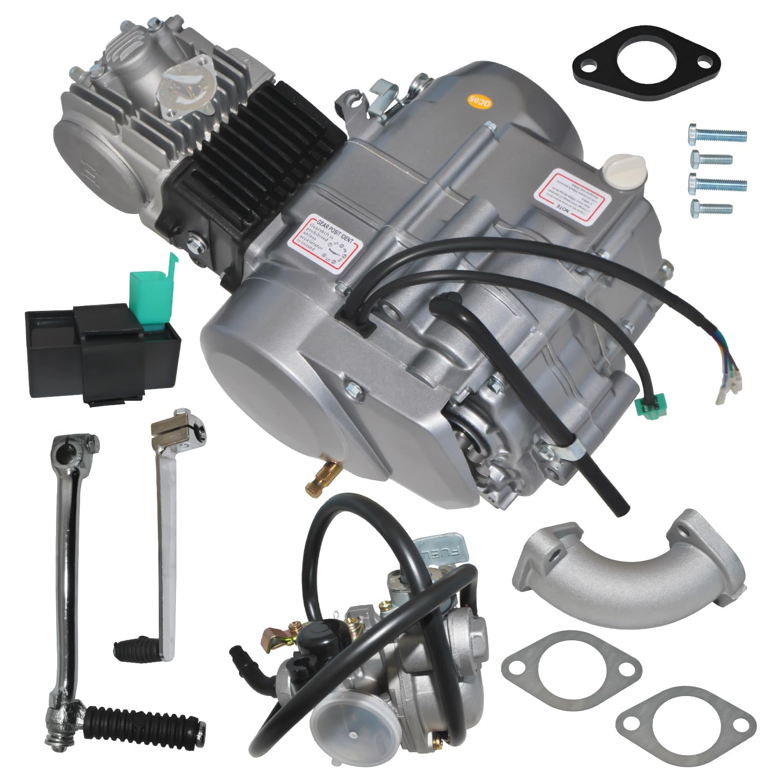 Buy 125CC 4-Stroke Engine Motor Kit, Engine with Air-Cooled ...