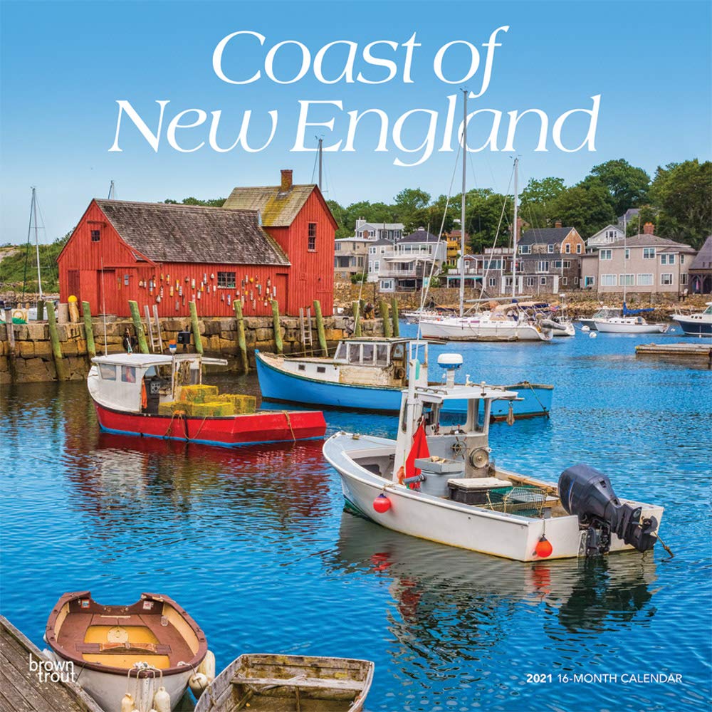 Coast of New England 2021 12 x 12 Inch Monthly Square Wall Calendar, USA United States of America Scenic Nature Ocean Sea Coast
