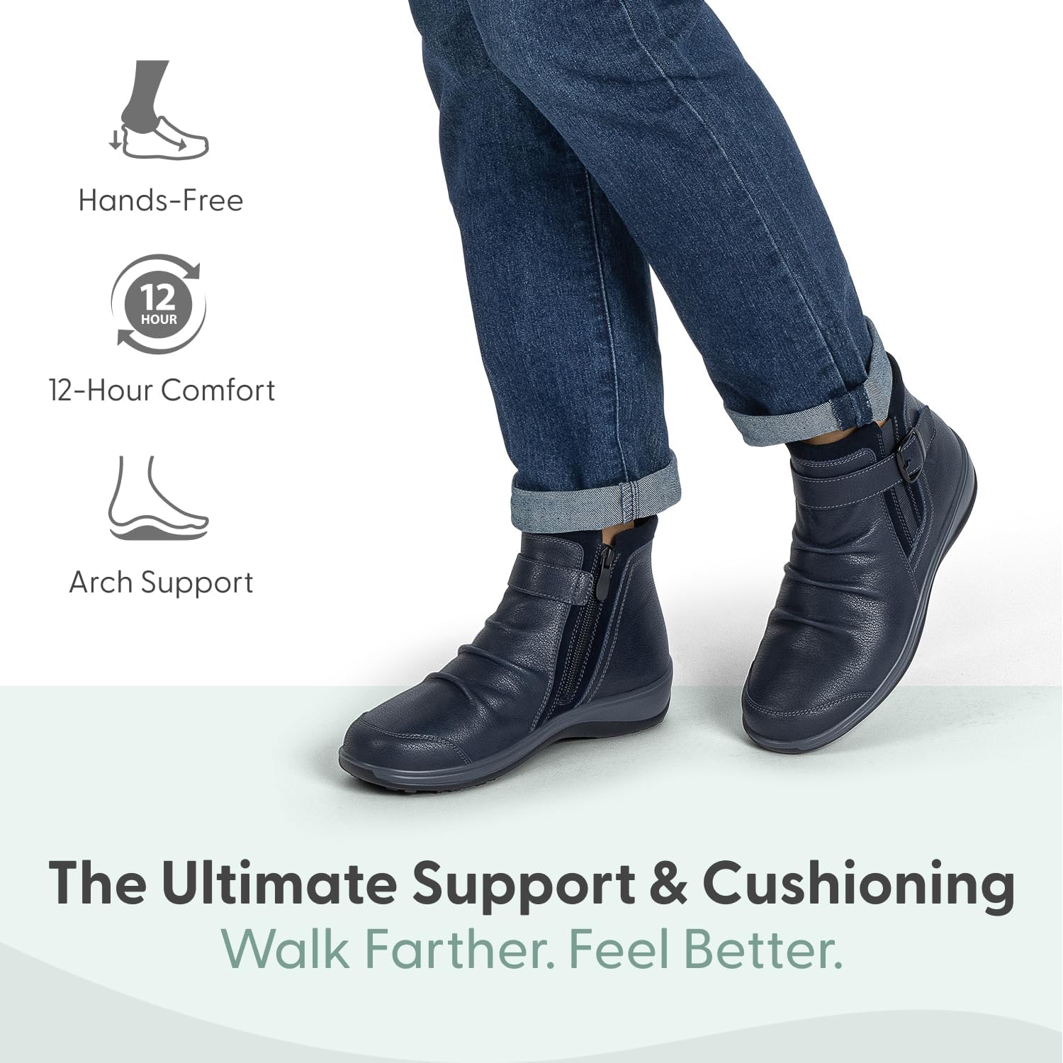 Orthofeet Women's Orthopedic Leather Heidi Boot - Image 2