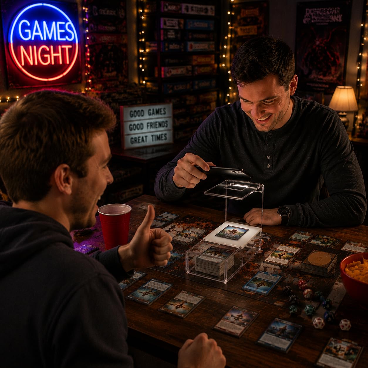 Support de scanner de cartes MTG à manches, support de cartes à collectionner compatible avec Manabox, application TCGplayer, outil de cartes à manches et sans manches
