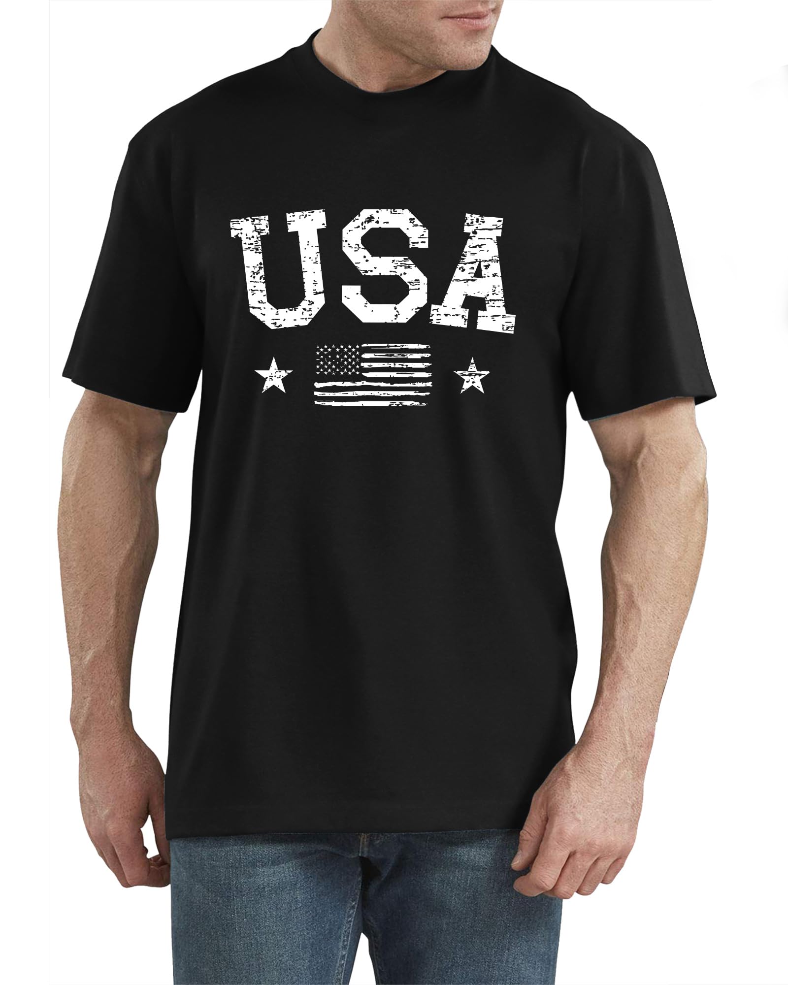 American Flag Shirts Men: USA T Shirt 4th of July Shirt Patriotic Tops Casual Short Sleeve T-Shirts