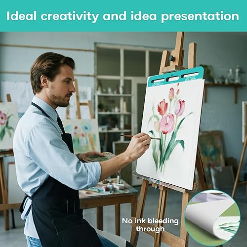 Miniatura 7 de Almohadilla de caballete pegajoso, papel de 13 x 17 pulgadas, papel de anclaje adhesivo para profesores, papel de caballete autoadhesivo, súper