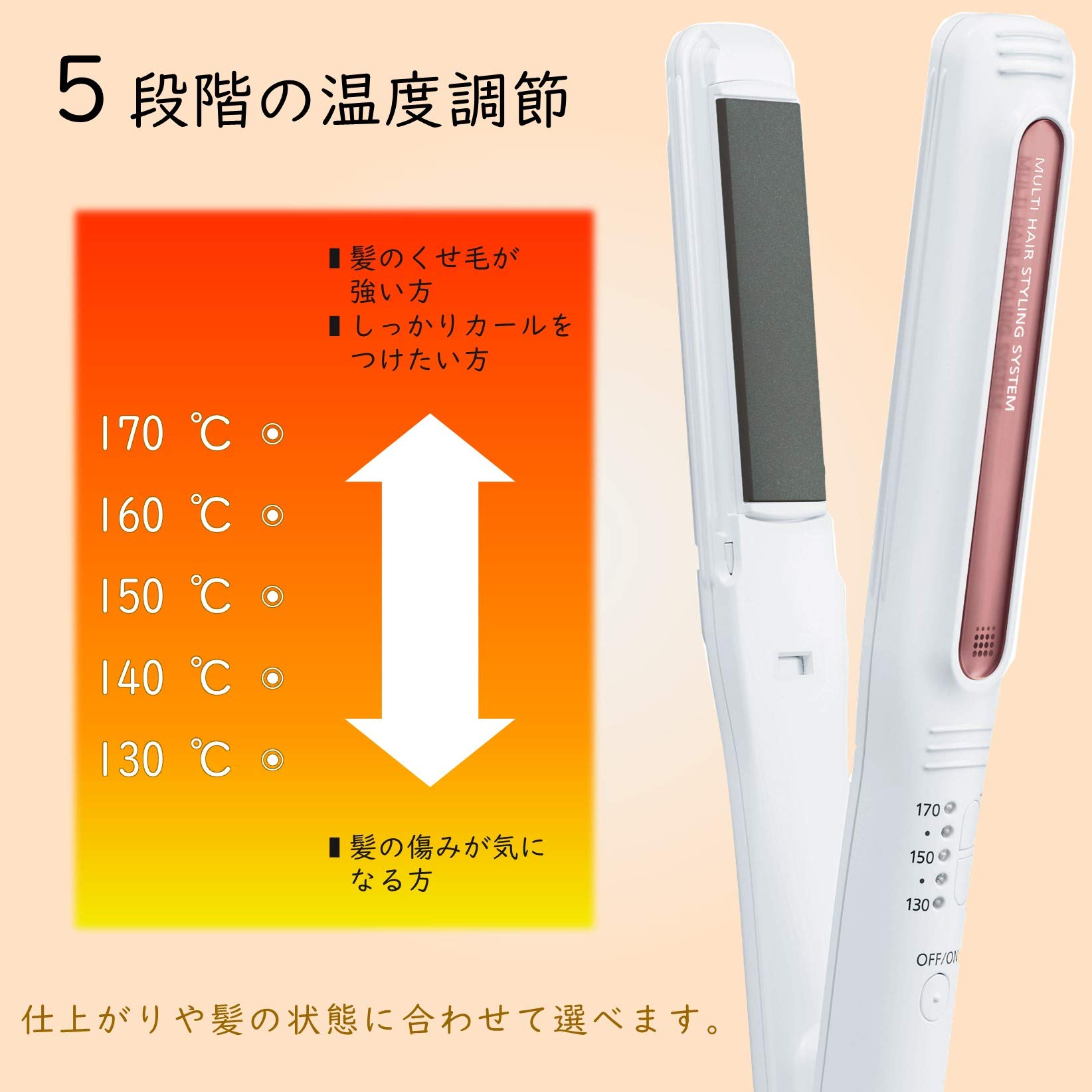 パナソニック ヘアアイロン カール ストレート 2way EH-HV30-W