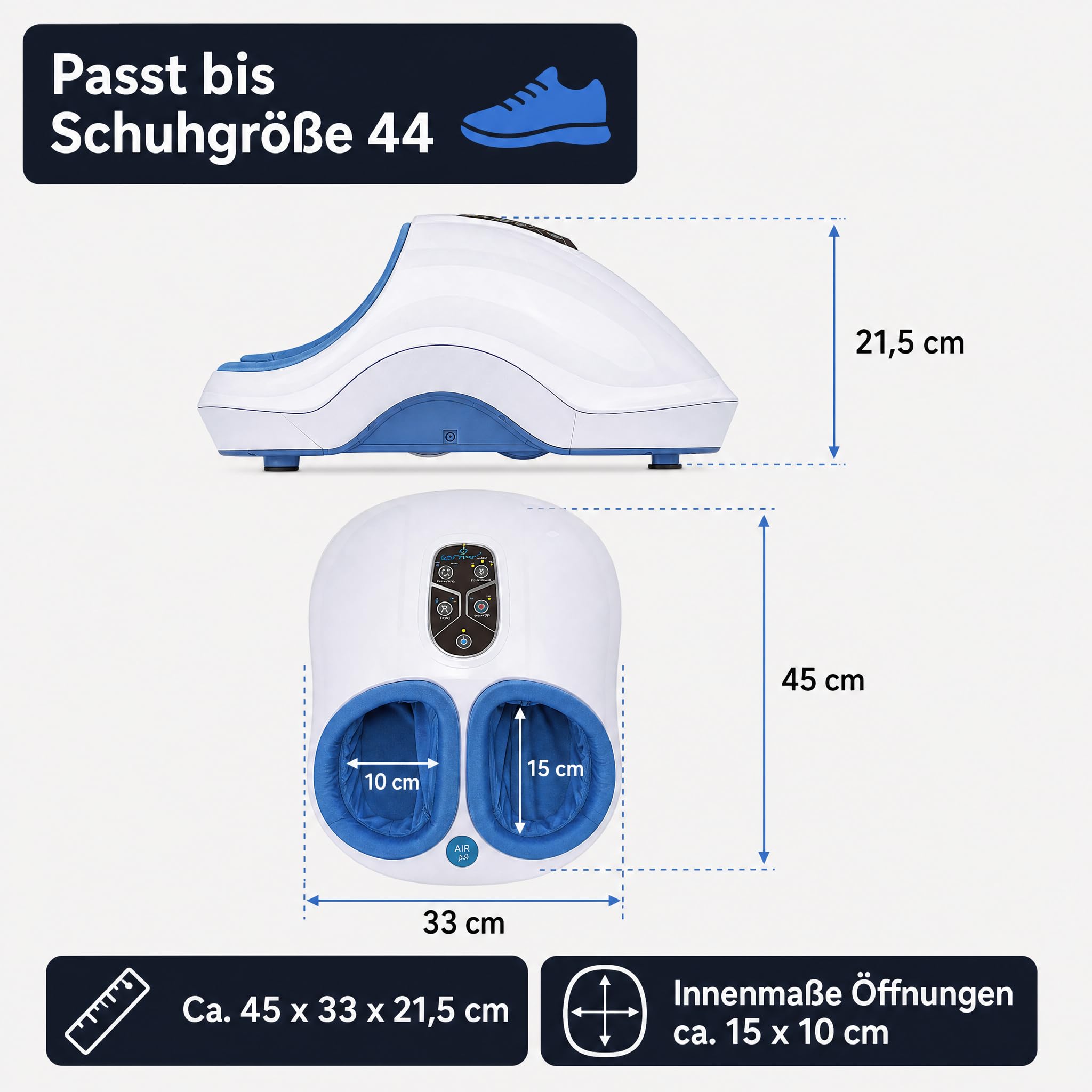@tec Fußmassagegerät Fuss-fit-Maxx, Shiatsu & 3D-Luftdruck, Wärmefunktion