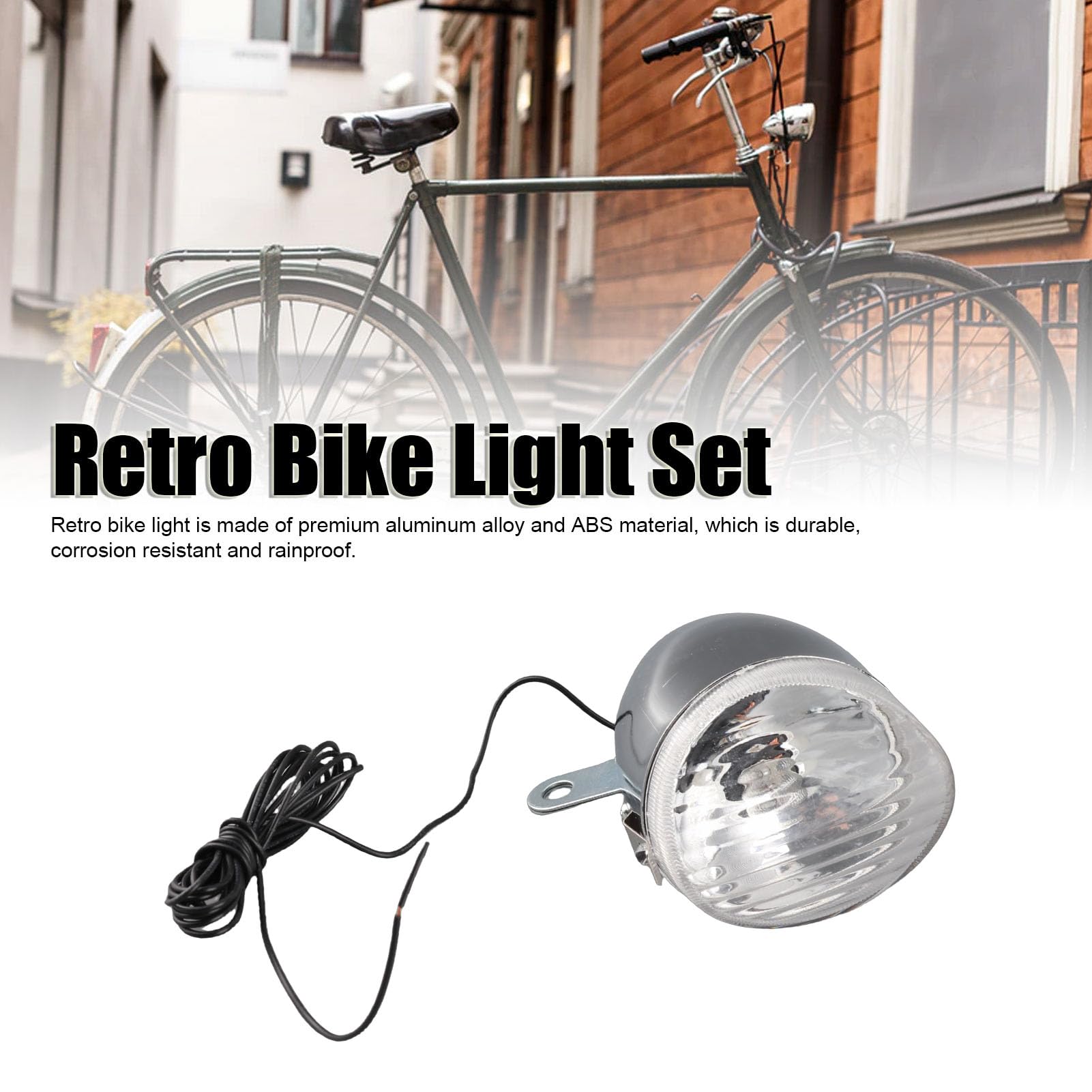 Juego de Luces para Bicicleta Retro, Kit de Faro y luz Trasera LED Vintage con generador de 6 V, Luces Frontales y traseras para Bicicleta autoalimentadas para modificación DIY, AC