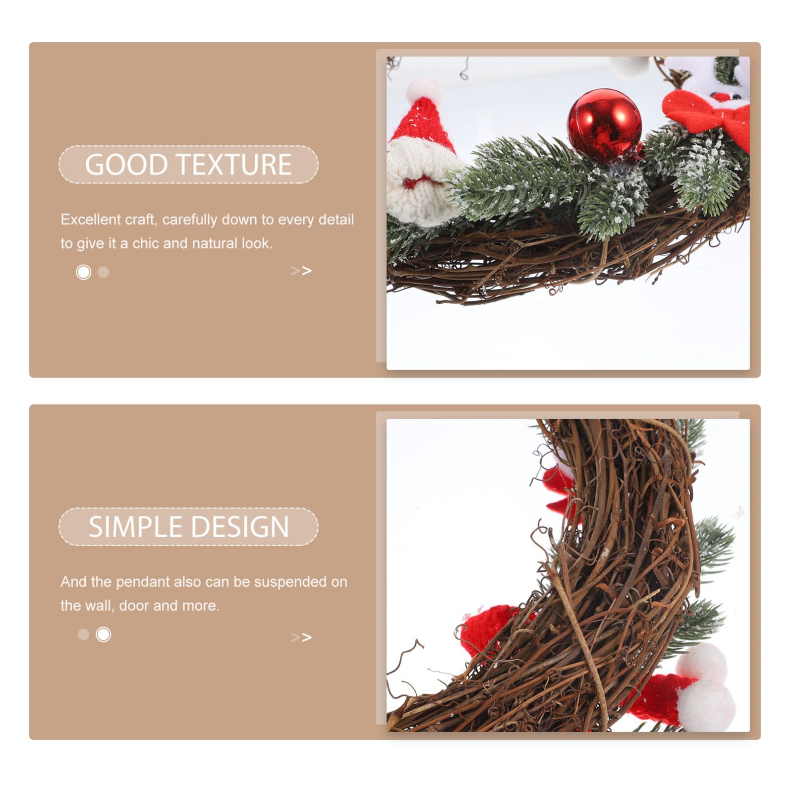 Guirnalda Navideña Decorativa De Pared Adorno Colgante De Navidad para Puertas y Ventanas Accesorio De Decoración Festiva para Hogar y Oficina