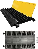 Vista 3 de Electriduct Protector de cable de 5 canales, 2.25 pulgadas de altura, poliuretano de 20,000 libras, capacidad de carga de eje, base negra y tapa