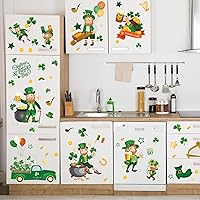 Vista 3 de Calcomanías estáticas reutilizables para ventana del día de San Patricio, estilo duende grande, reutilizables, para decoraciones del día de San