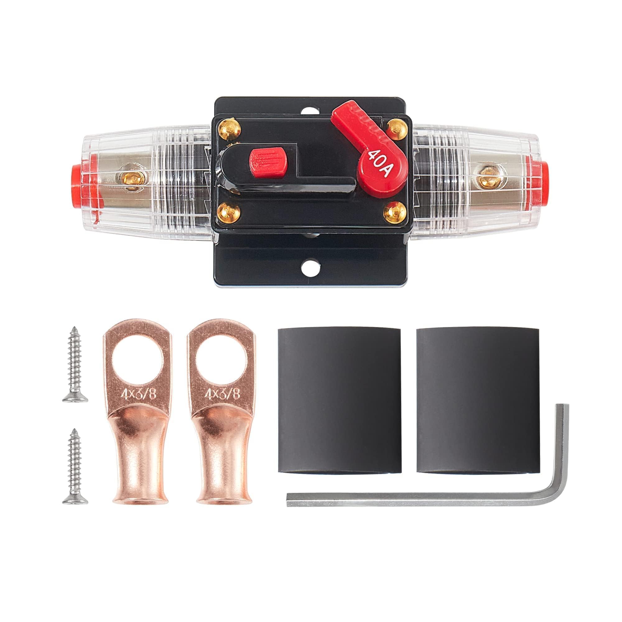 Disjoncteur 12V/24V DC à Réinitialisation Manuelle – 30A – Protection Circuit Audio, Marin, Camping-Car – Étanche