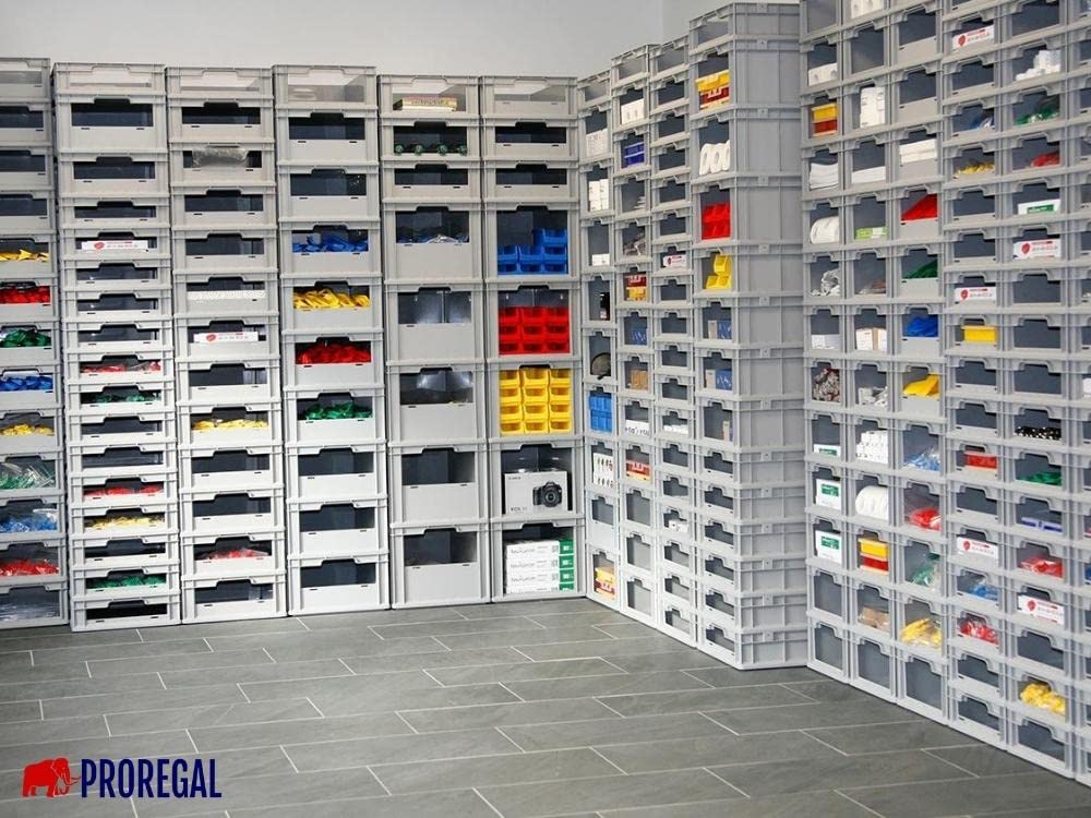 SuperSparSet 3x Eurobox NextGen Store | HxBxT 32x40x60cm | 65 Liter | Front offen | Eurobehälter, Transportbox, Transportbehälter, Stapelbehälter