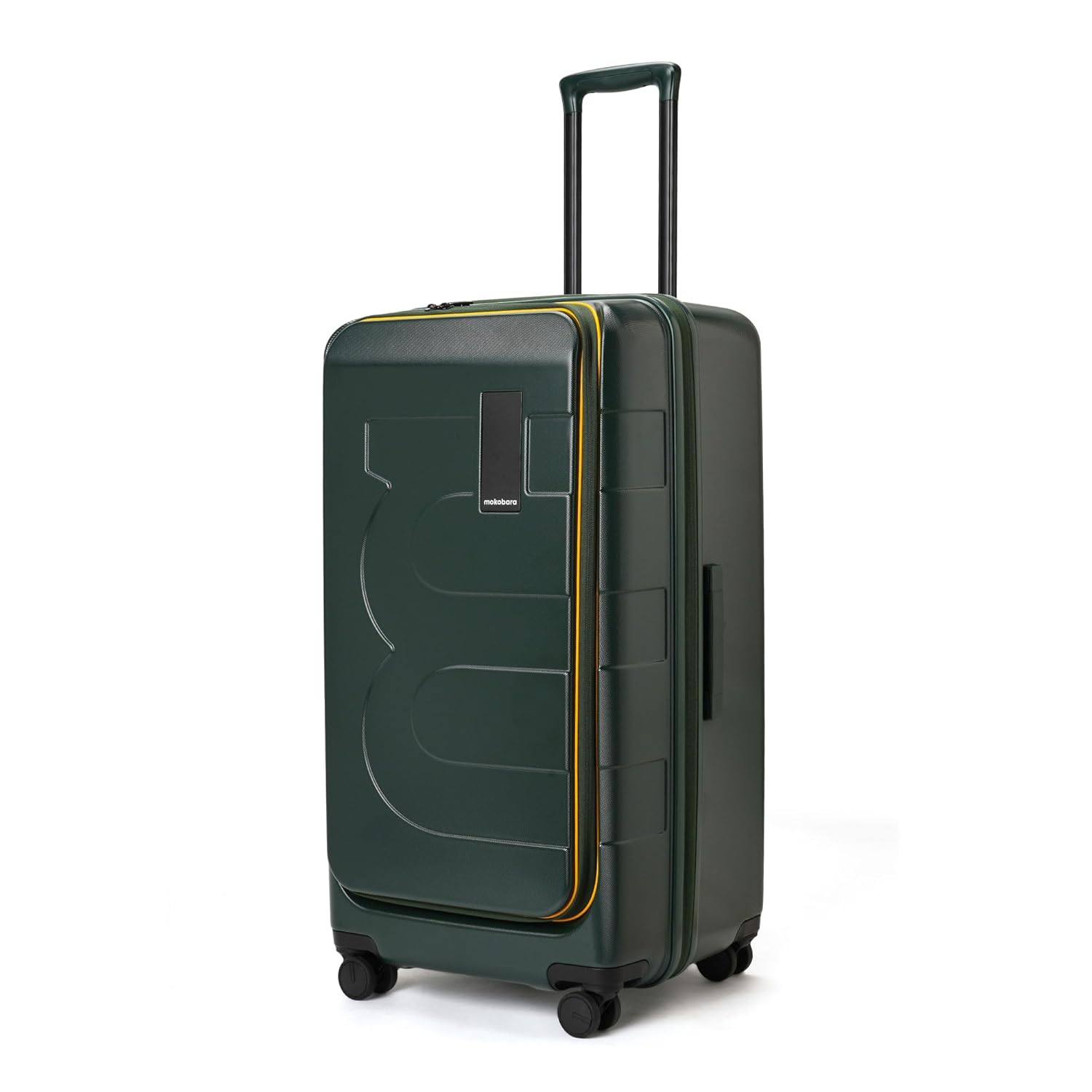 MOKOBARA The Em Access Trunk – Large Luggage | Green Expandable Polycarbonate 8 Spinner Wheel Trolley Hardsided Suitcase with Built in TSA Lock Travel Suitcase (Green Energy Sunray), 43 Cm