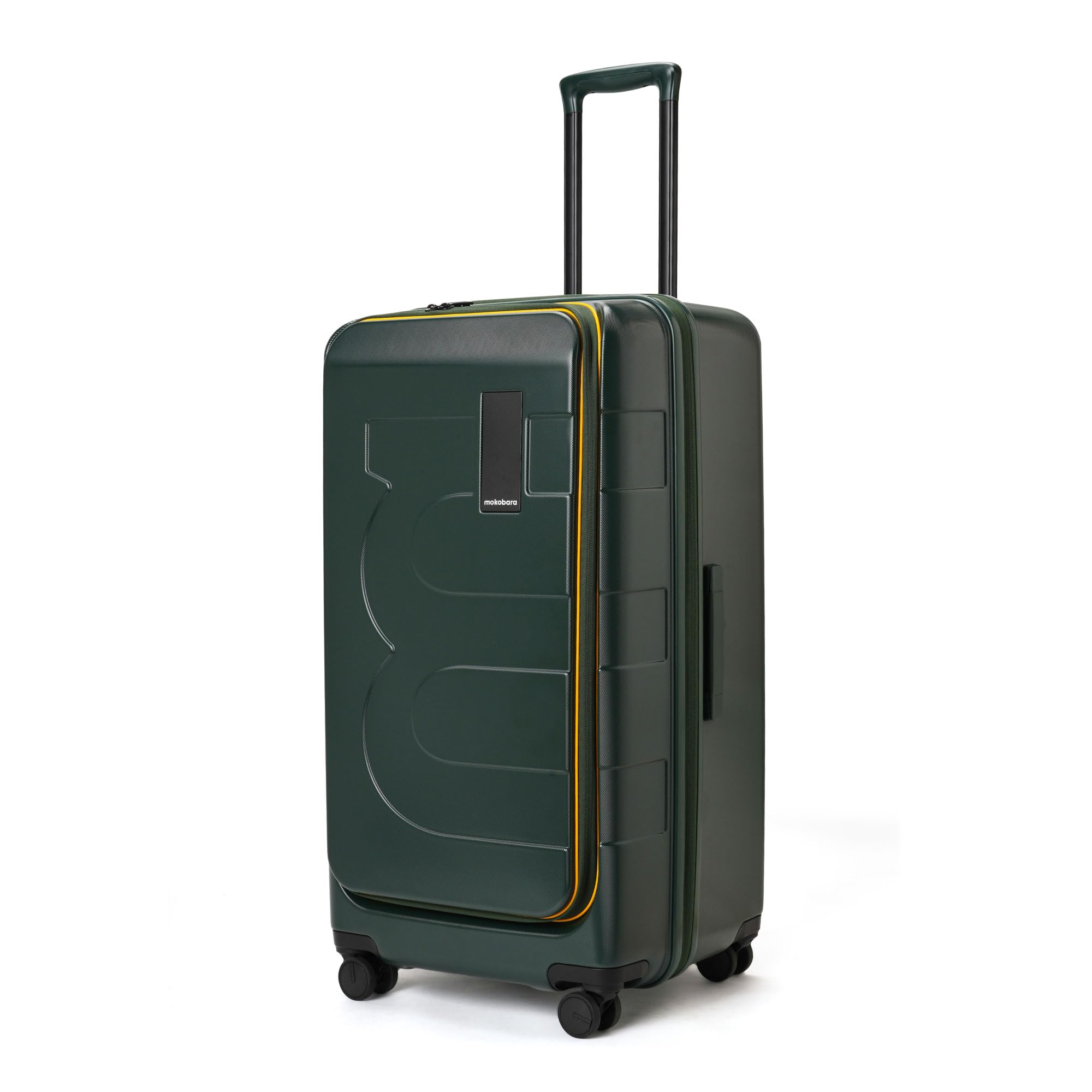 MOKOBARA The Em Access Trunk - Large Luggage | Green Expandable Polycarbonate 8 Spinner Wheel Trolley Hardsided Suitcase with Built in TSA Lock Travel Suitcase (Green Energy Sunray), 43 Cm