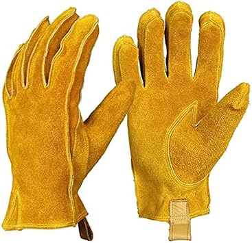 Habiba Mittens Synthetic-Fiber Gloves, Men Women Cycling Full Finger Gloves, Non-Slip Mittens for Outdoor Mountain Bike Sports, Yellow Warm