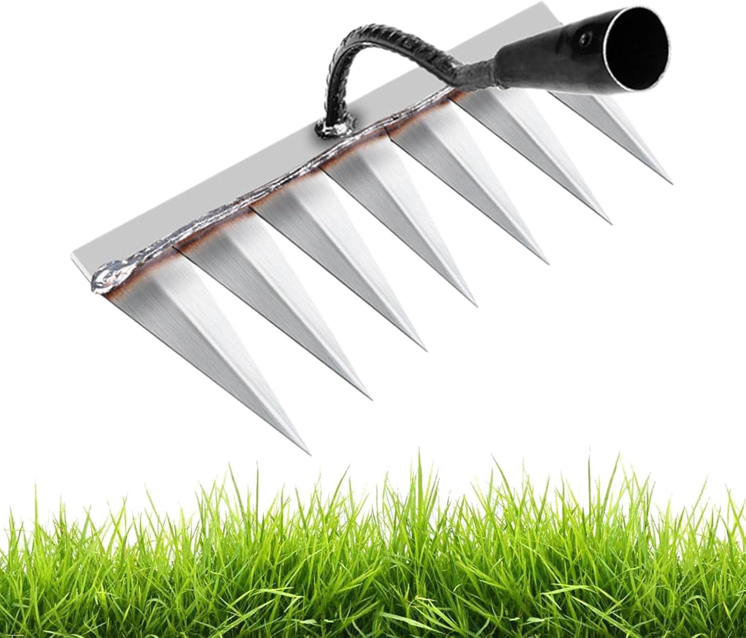 Garden Hand Rake,Metal Lawn Rake WeedingTool Dethatching