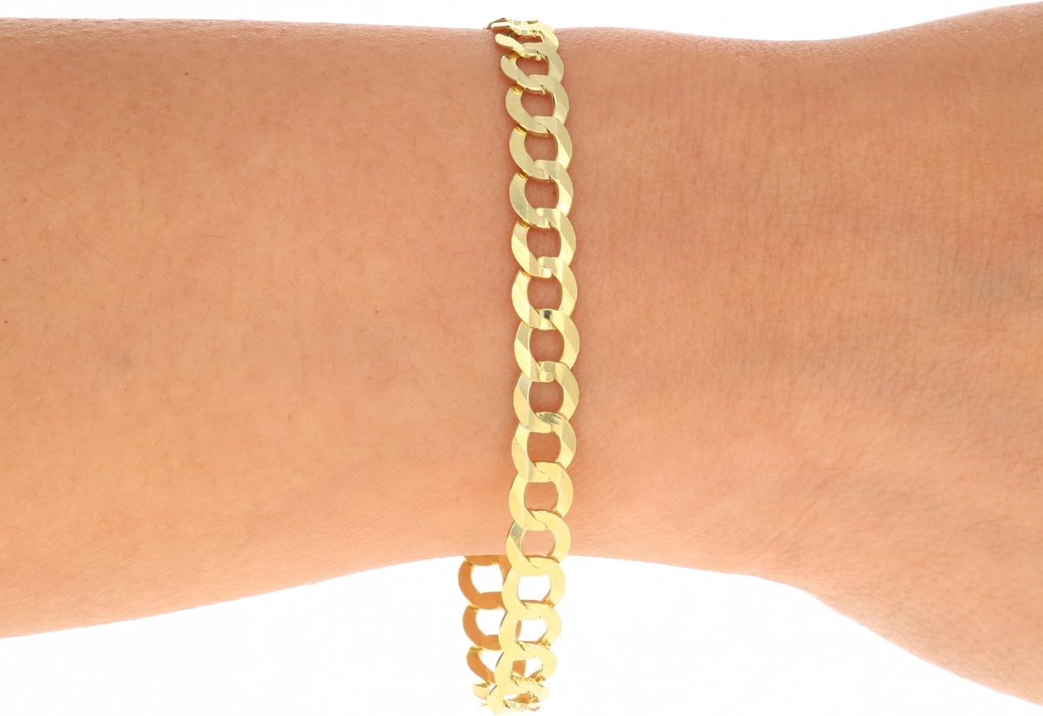 Nuragold 14k Real Yellow Gold Solid Cuban Curb Link 6mm Chain Bracelet (7"-9") Italian Jewelry for Men & Women