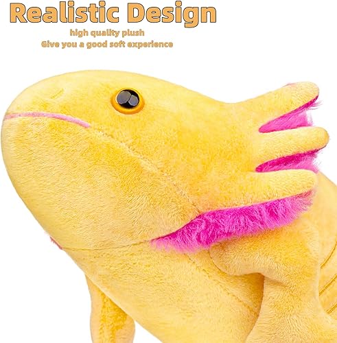 Miniatura 2 de FRANKIEZHOU Peluche de ajolote gigante de color amarillo, 31.5 pulgadas, animal de peluche suave