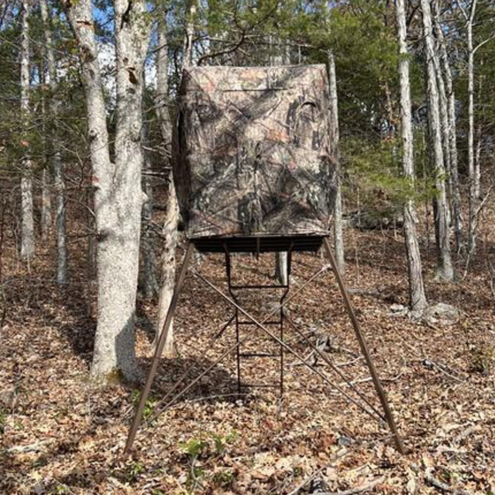 6 Foot Tripod Hunting Tower Blind, 2-Person Stand Elevated, 4' x 4' Platform for Deer Hunting, Antelope and Elk, Camouflage