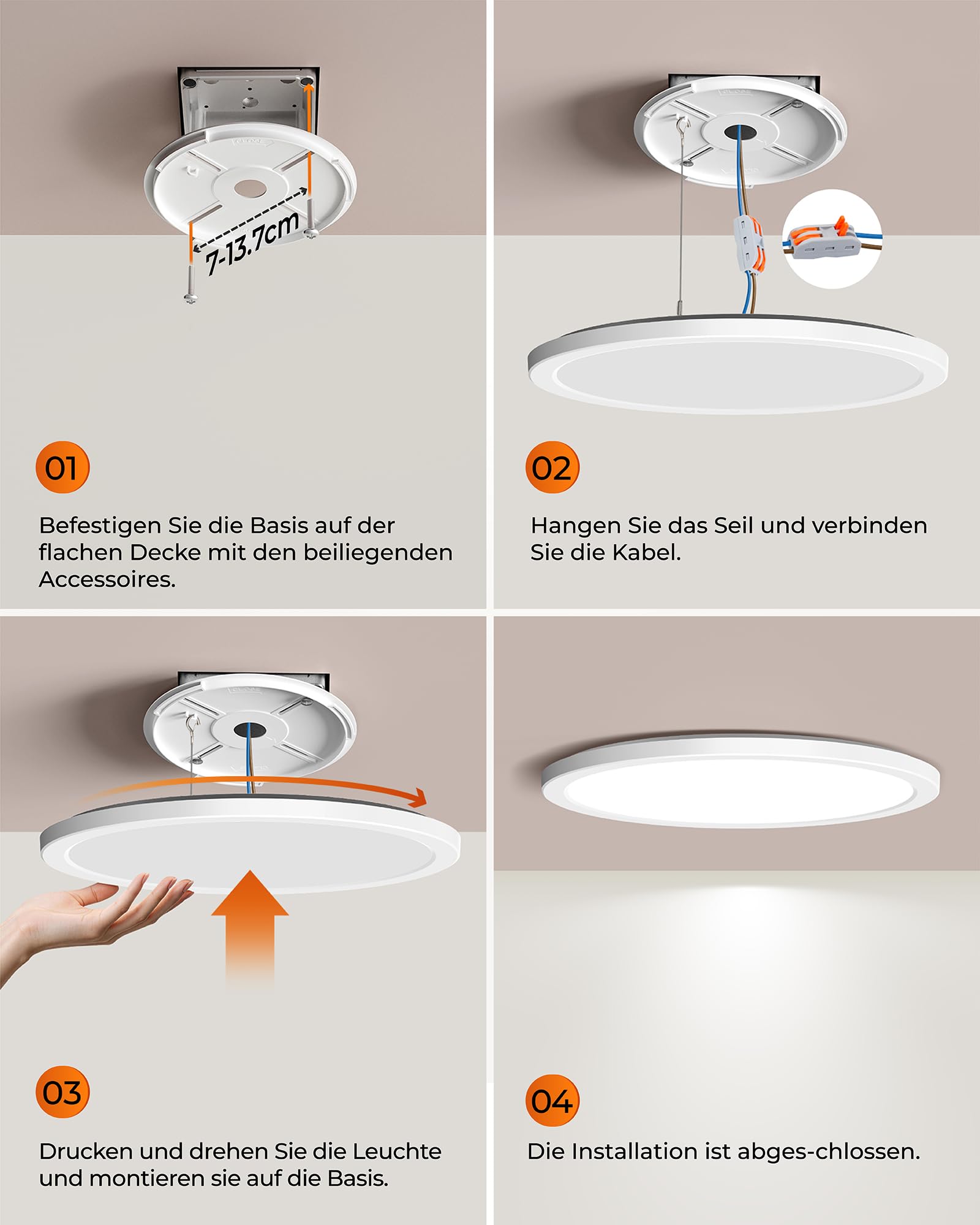 BLNAN LED Deckenleuchte mit Bewegungsmelder Radar, 24W Deckenlampe mit Fernbedienung, Warm Neutral Kalt Weiß Bewegungssensor Lampe für Bad, Flur, Küche, Treppe, Balkon, Keller, Rund 30cm