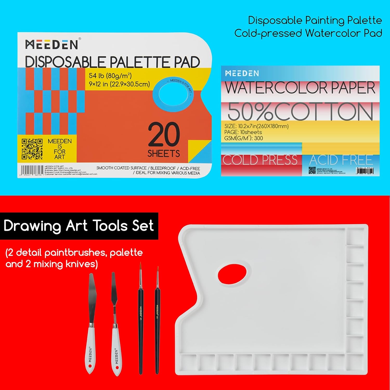 MEEDEN Professional Art Supplies - 142PCS All-in-one Painting Kits for Adults, Beechwood Easel, Aluminum Alloy Bracket, 30 Quality Brushes, 96 Paints & Other Professional Art Supplies. - Image 9