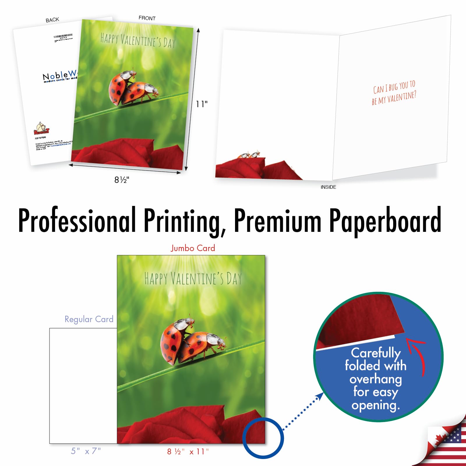 J6942VDG Carte De Vœux Hilarante Jumbo Pour La Saint-Valentin Avec Enveloppe 21,6 X 27,9 Cm