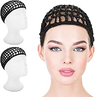 Vista 8 de Red de pelo de ganchillo cubierta de malla rizos, toallas para dormir, moño, correa de levantamiento de sombrero, peluca de rizo recto para mujer