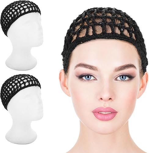 Miniatura 8 de Red de pelo de ganchillo cubierta de malla rizos, toallas para dormir, moño, correa de levantamiento de sombrero, peluca de rizo recto para mujer