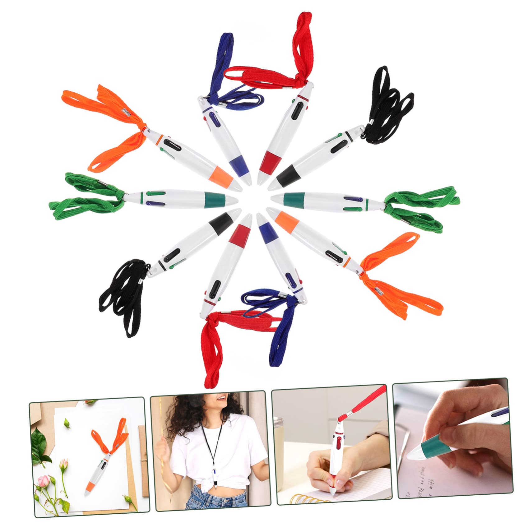 SHINEOFI 5 Set Di Penne Per Cordini Da Ufficio Penne A Sfera Retrattili Robuste 10 Pezzi * 5