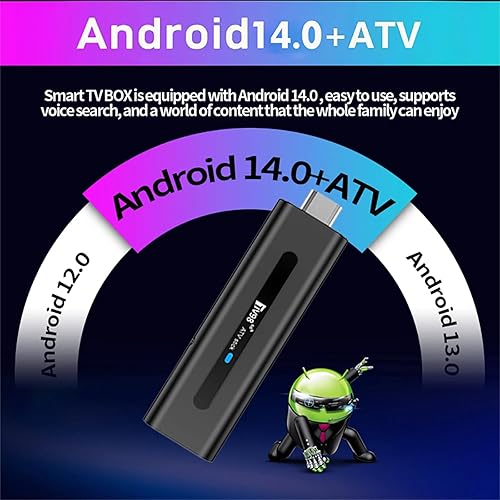 Miniatura 4 de TV98 ATV Stick Mini TV Stick Android 14 H618 Quad Core Cortex A53 Soporte 8K Video 2.4G 5G WiFi BT5.0 Control remoto de voz Smart TV Box (2+16GB)