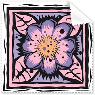 Purple Flower Mexicon Culture Element Engraving Cleaning Cloth Phone Screen Glasses Cleaner 5pcs