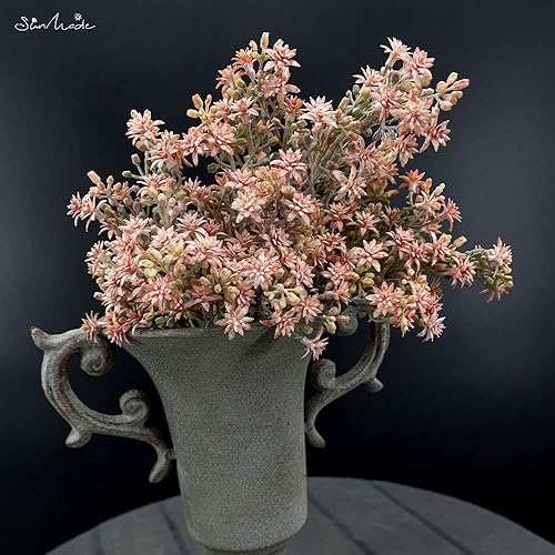 Miniatura 5 de Flores silvestres de lujo flores artificiales de plástico, suministros de arreglo floral de hierba falsa, ramo de boda, decoraciones de otoño