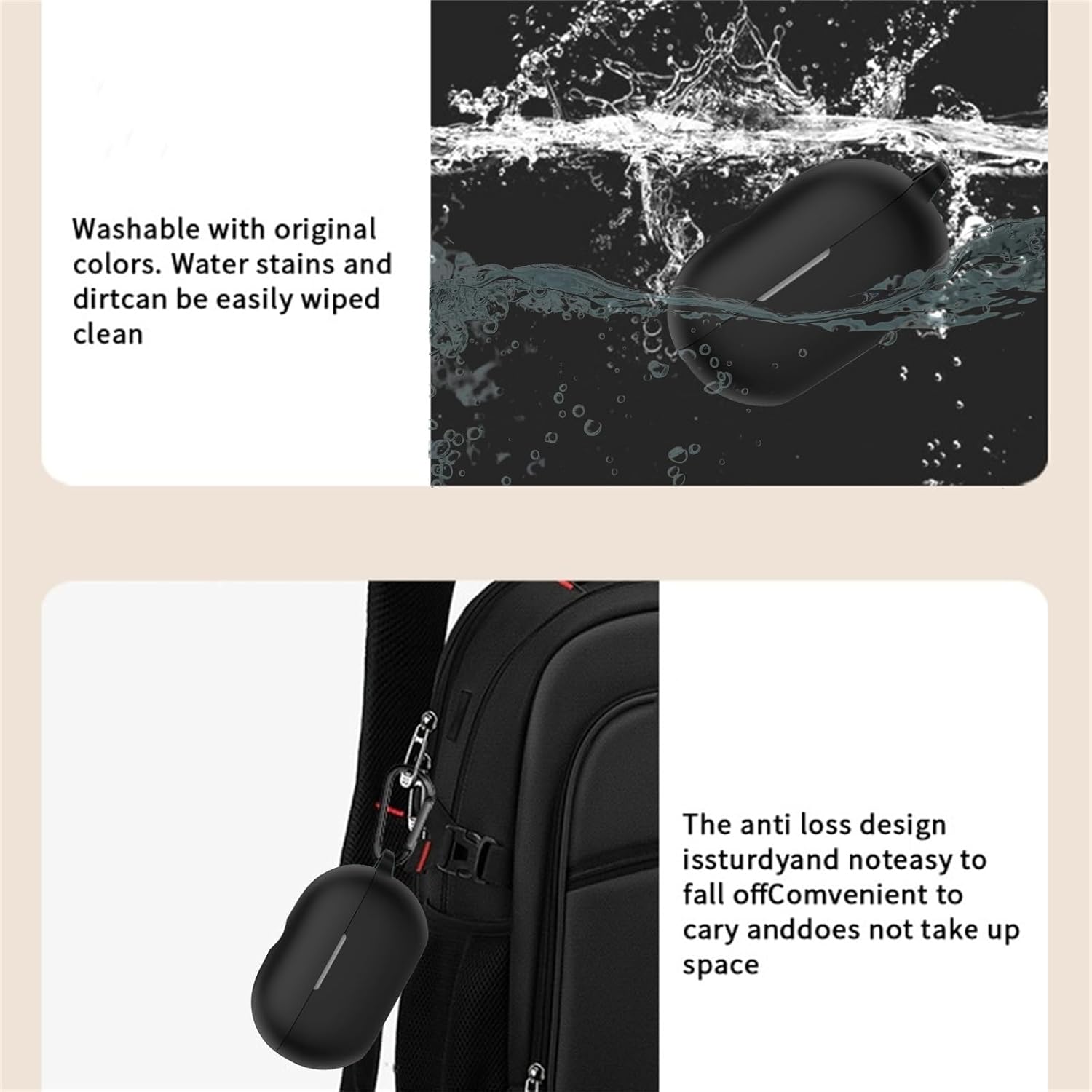 Silicone Case Compatible with Beats Solo Buds(2024) with Keychain, Cute Anime Black Cat Protective Cases Wireless Earbuds Cartoon Accessories - Image 6