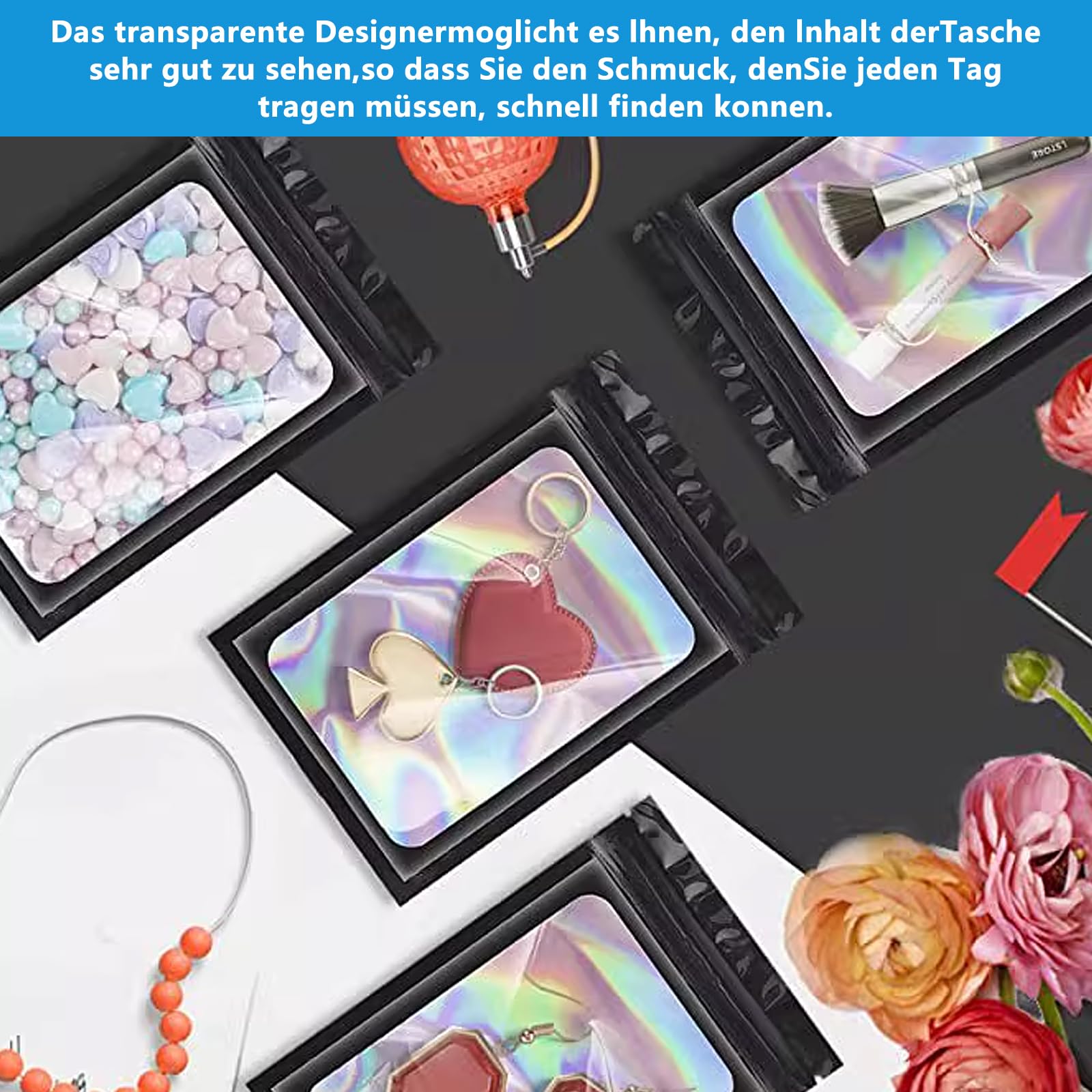 100 stuks Mylar-zakjes, hersluitbare holografische zakjes Geurbestendige zakjes voor koffiebonen, snoep, kruiden, eten, kleine koekjes, sieraden sorteren, heatsealzakjes (zilver, 8 * 13cm 100 stuks Mylar-zakjes, hersluitbare holografische zakjes Geurbestendige zakjes voor koffiebonen, snoep, kruiden, eten, kleine koekjes, sieraden sorteren, heatsealzakjes (zilver, 8 * 13cm