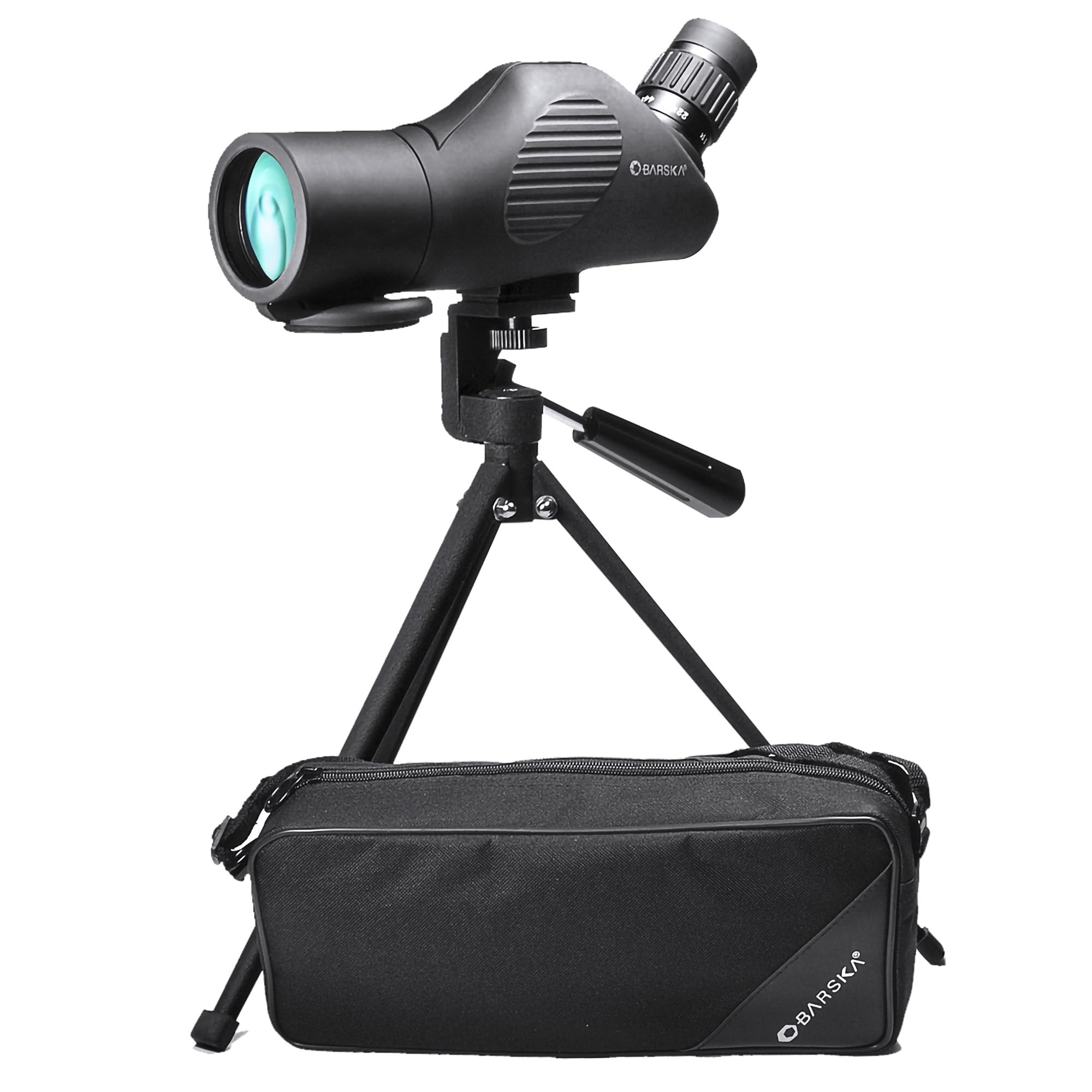 BARSKA Taktik 11-44x50 Açılı Spotting Kapsamı Tripod ve Yumuşak Taşıma Çantalı, Siyah