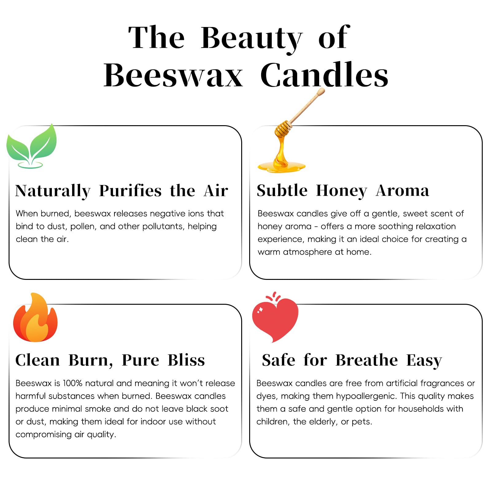 Confezione da 8 candele in cera d'api da 7,6 x 15,2 cm, grandi candele a colonna in cera d'api a nido d'api, 45 ore di combustione, regalo fatto a mano per decorare la casa, amanti delle candele