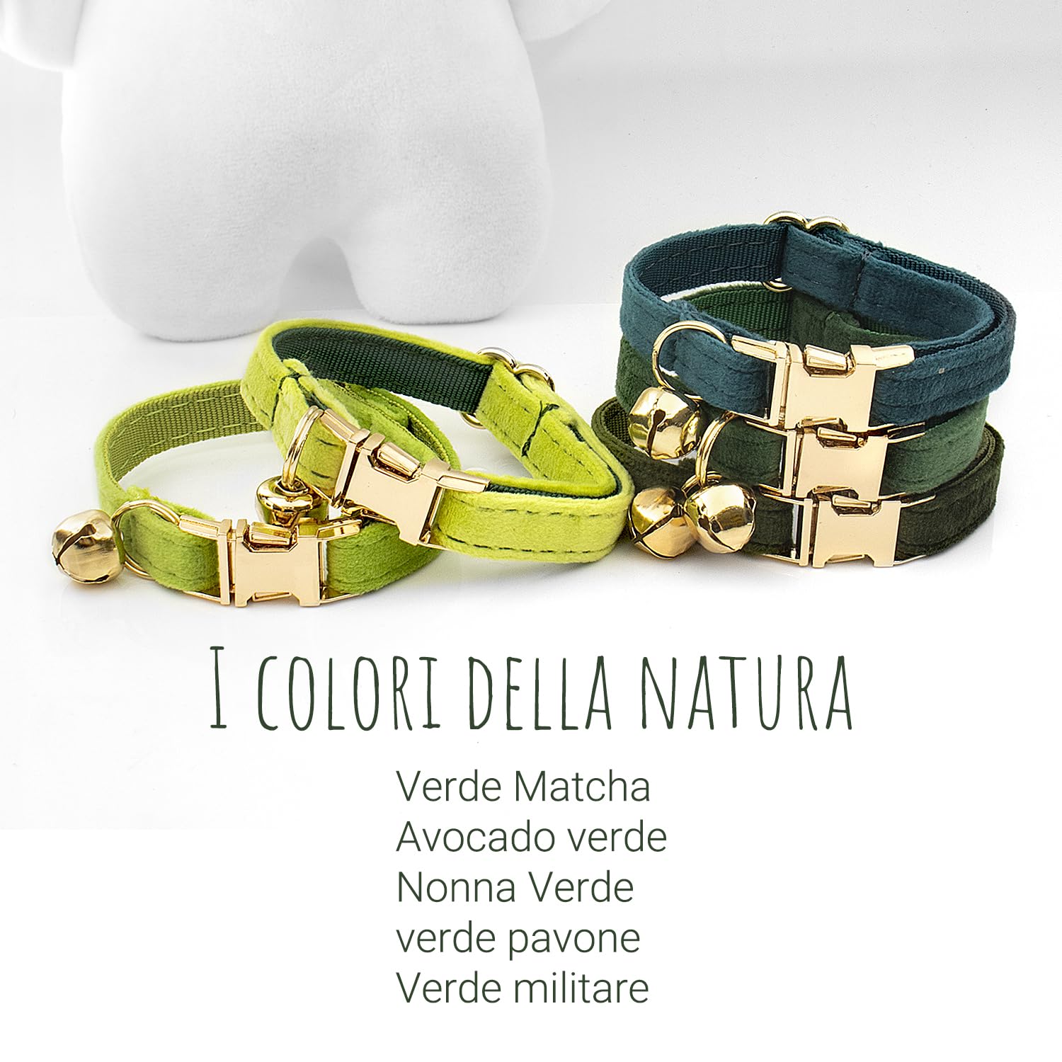 Collare Per Gatto In Velluto Personalizzabile - Con Tag Inciso, Circonferenza 16-32 Cm, Morbido E Sicuro